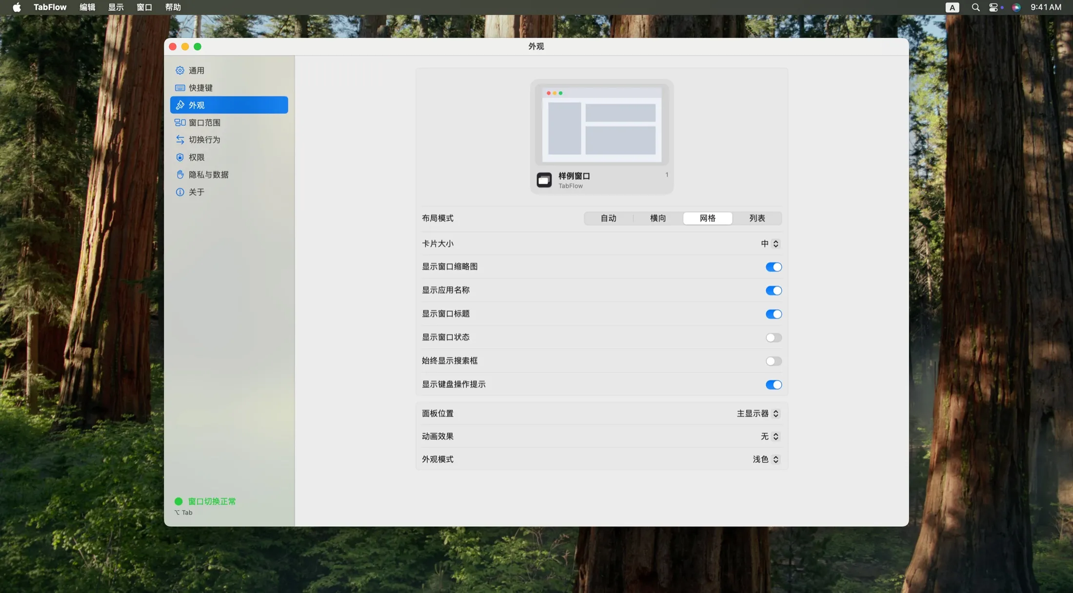 TabFlow 外观设置